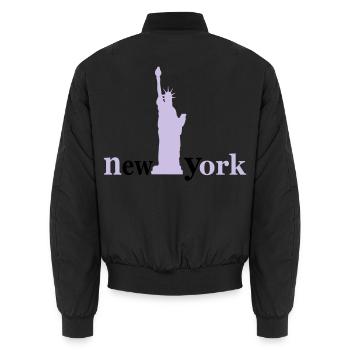 new_york - Bomber unisexe - noir - Dos - AI Model Male 185 light (185cm)
