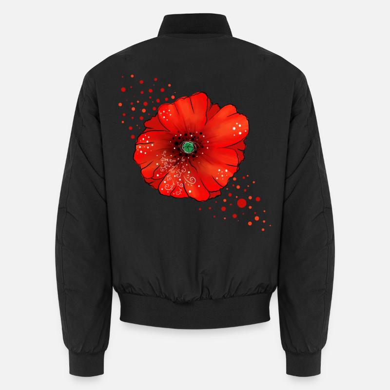 Mohnblume Poppy Kunst Unisex Bomberjacke