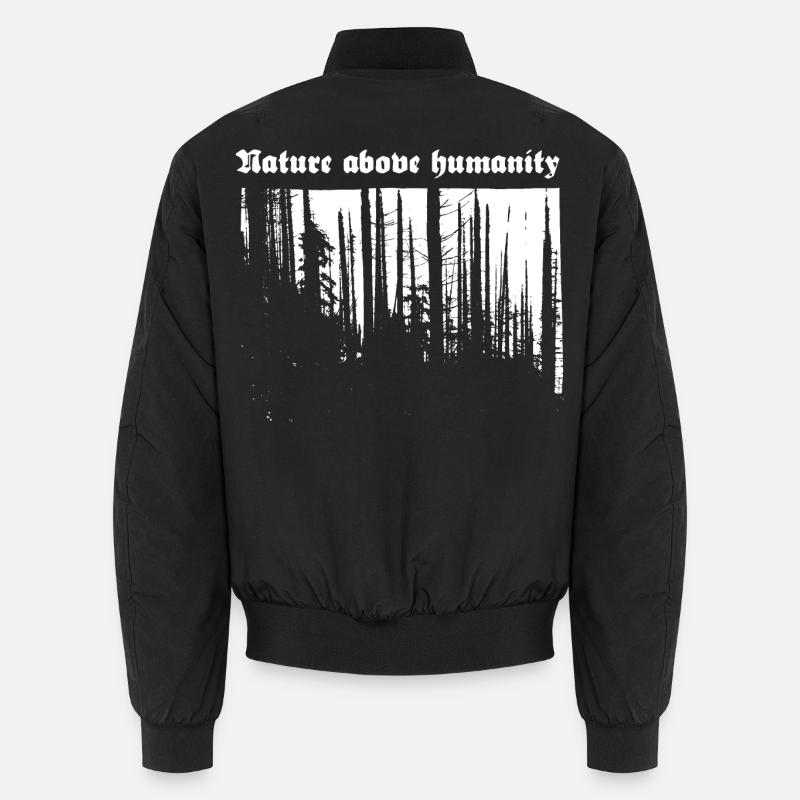 Nature above humanity - Unisex Bomber Jacket - black