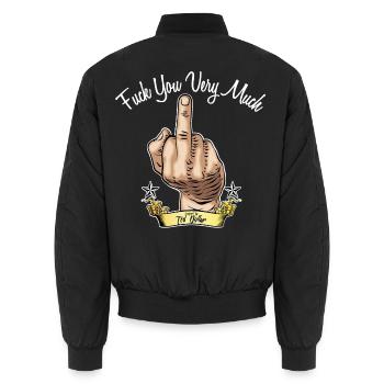 Fuck you very much - Unisex Bomberjacke - Schwarz - Hinten - AI Model Male 185 light (185cm)