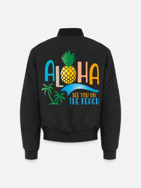 Beach - Unisex Bomber Jacket - black