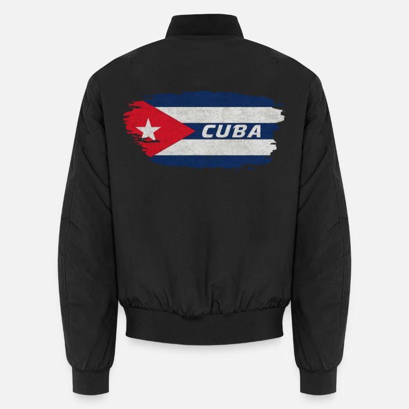 Cuba Flag / Caribbean Havana Gift - Unisex Bomber Jacket - black