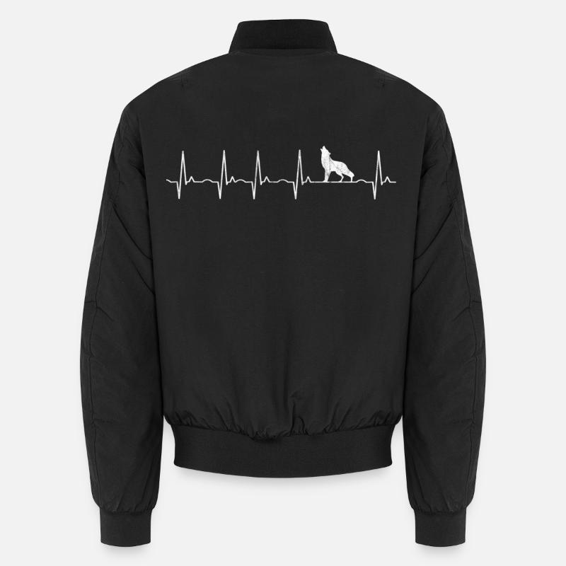 wolf - Unisex Bomber Jacket - black