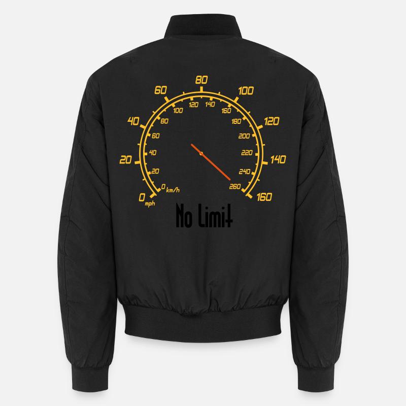 Compteur de vitesse, sans limite - Bomber unisexe - noir