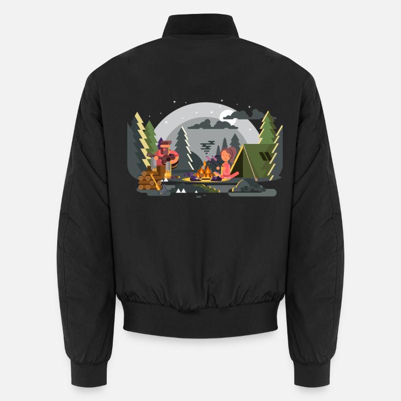 Lagerfeuer Waldcamping Duo Unisex Bomberjacke