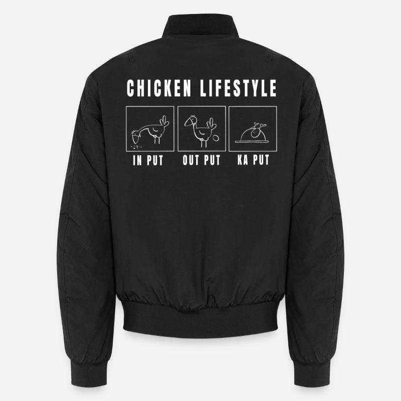 Funny Chicken Lifestyle Comic I Bird Gift Unisex Bomber Jacket