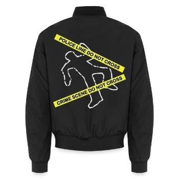 Crime scene set - Unisex Bomber Jacket - black - Back - AI Model Male 185 light (185cm)
