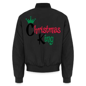 christmas - Unisex Bomber Jacket - black - Back - AI Model Male 185 light (185cm)