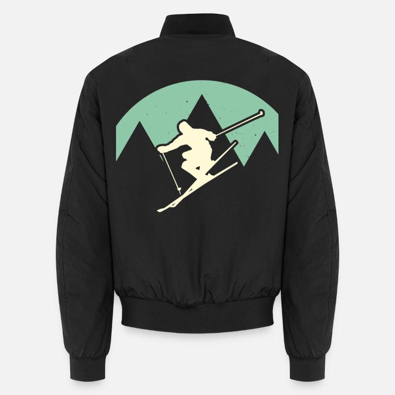 Skifahrer - Unisex Bomberjacke - Schwarz