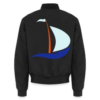 bateau à voile - Bomber unisexe - noir - Dos - AI Model Male 185 light (185cm)