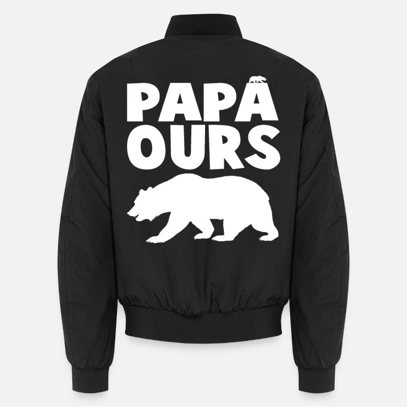 Wilder Papabärenkopf in Silhouette Unisex Bomberjacke