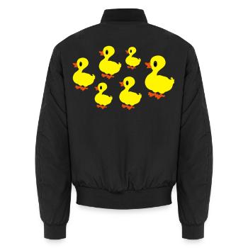 enten - Unisex Bomberjacke - Schwarz - Hinten - AI Model Male 185 light (185cm)