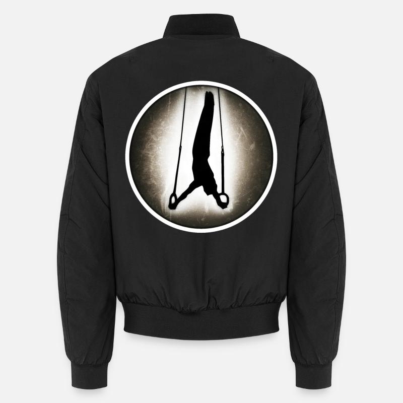 Turnen - Ringe - Unisex Bomberjacke - Schwarz