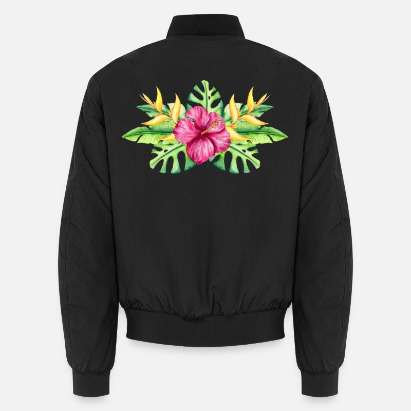 Floraison tropicale colorée Bomber unisexe