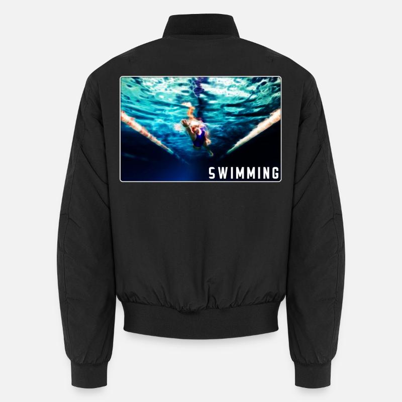 Swimming - design - Unisex Bomber Jacket - black