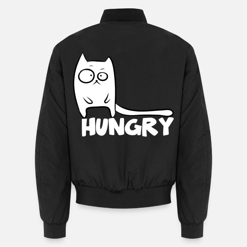 Lustige Katze hungrige Katzen Unisex Bomberjacke
