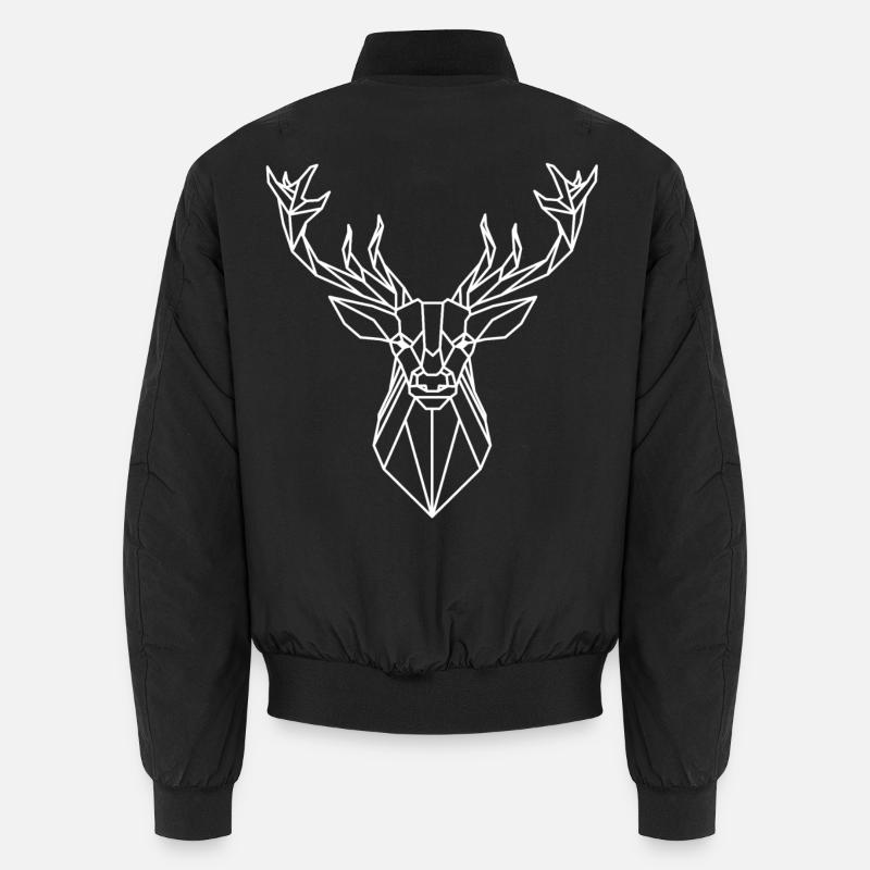 Geometrischer Hirschkopf Unisex Bomberjacke