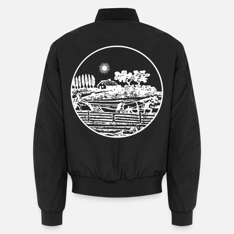 Landschaftssilhouette am See - Unisex Bomberjacke - Schwarz