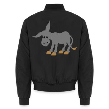 donkey - Unisex Bomber Jacket - black - Back - AI Model Male 185 light (185cm)