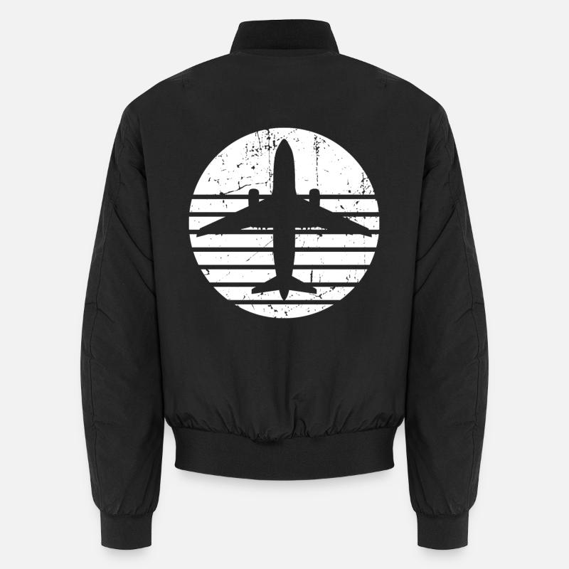 Silhouette d’avion avec un design de ligne rétro Bomber unisexe