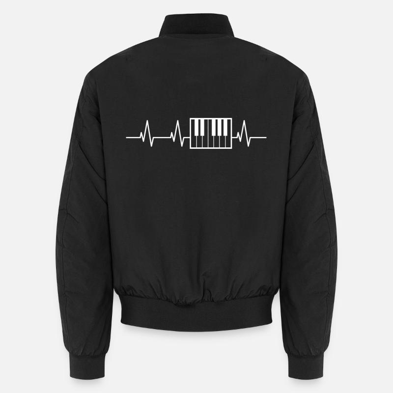 Klavier Herzschlag - Unisex Bomberjacke - Schwarz