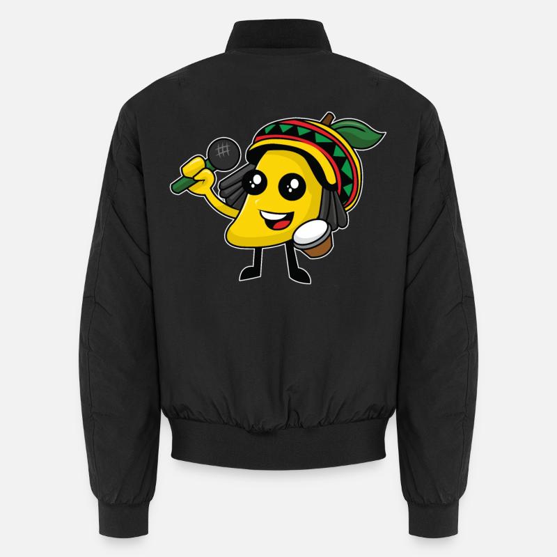 Jamaican karaoke lemon - design - Unisex Bomber Jacket - black