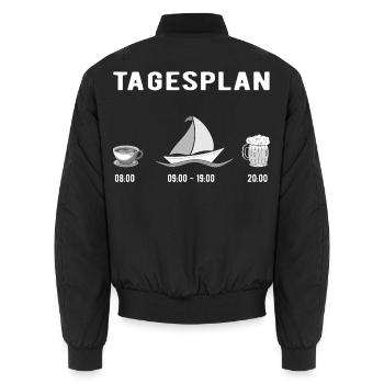 Tagesplan Segeln - Unisex Bomberjacke - Schwarz - Hinten - AI Model Male 185 light (185cm)