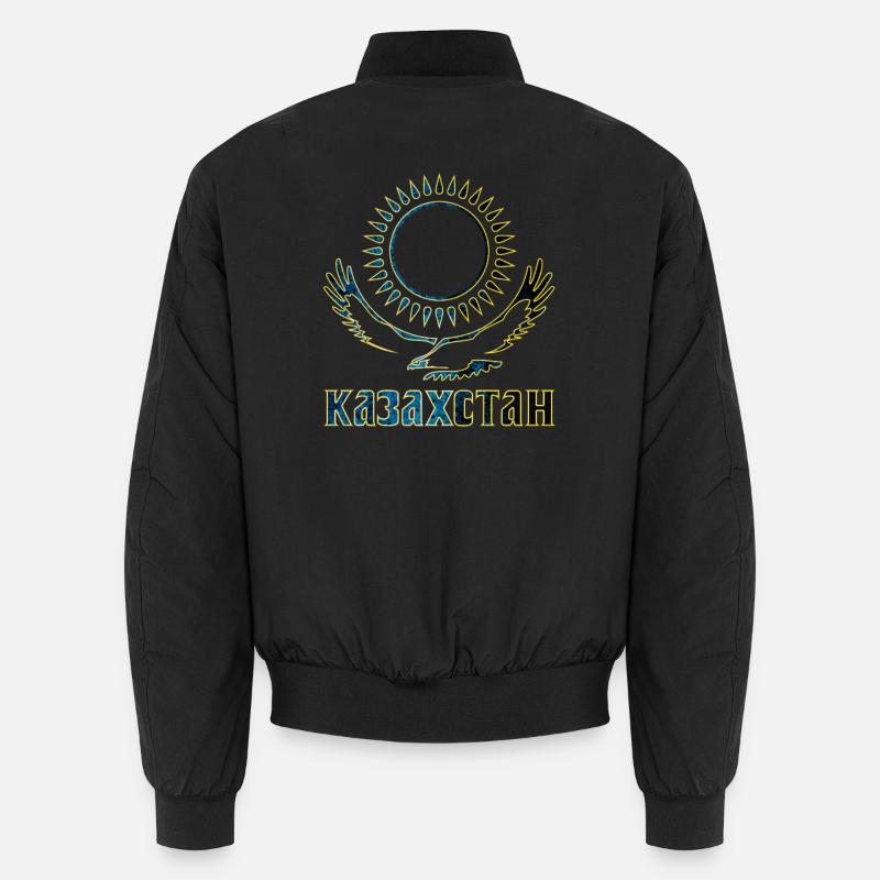 Inscription aigle kazakh - Bomber unisexe - noir