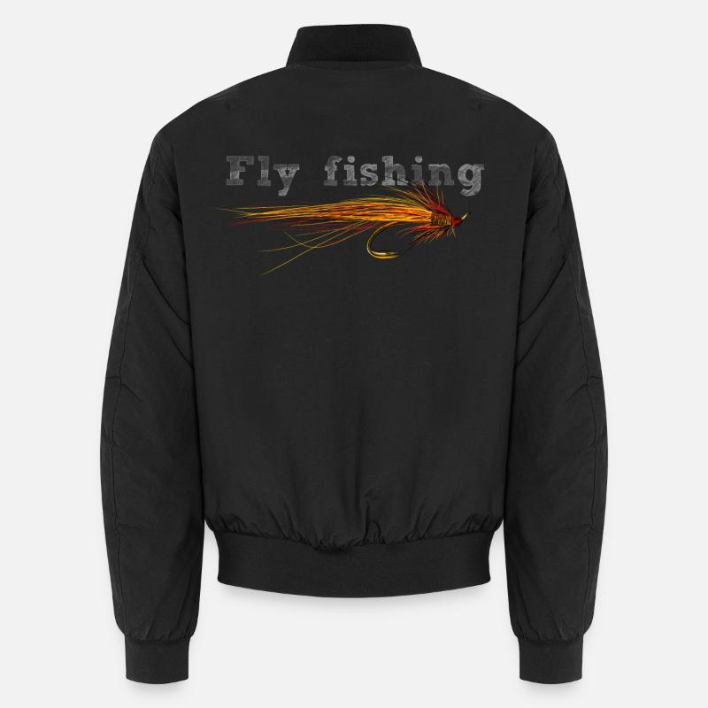 fly fishing hook - Unisex Bomber Jacket - black
