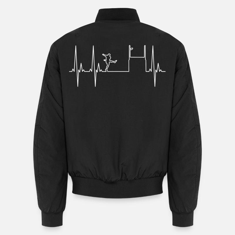 Elektrokardiogramm Rugby - Unisex Bomberjacke - Schwarz