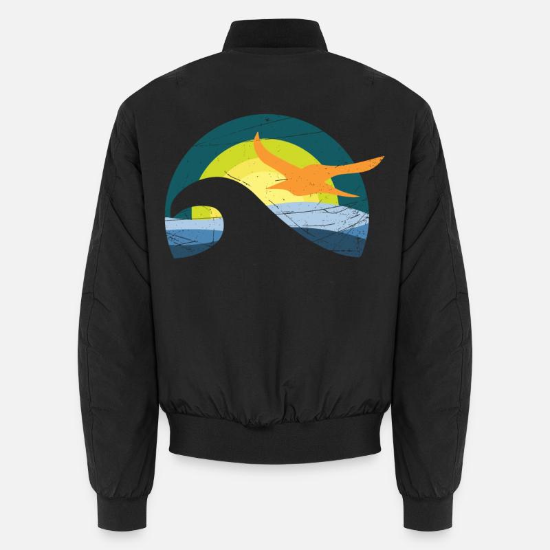 Möwe am Meer Unisex Bomberjacke