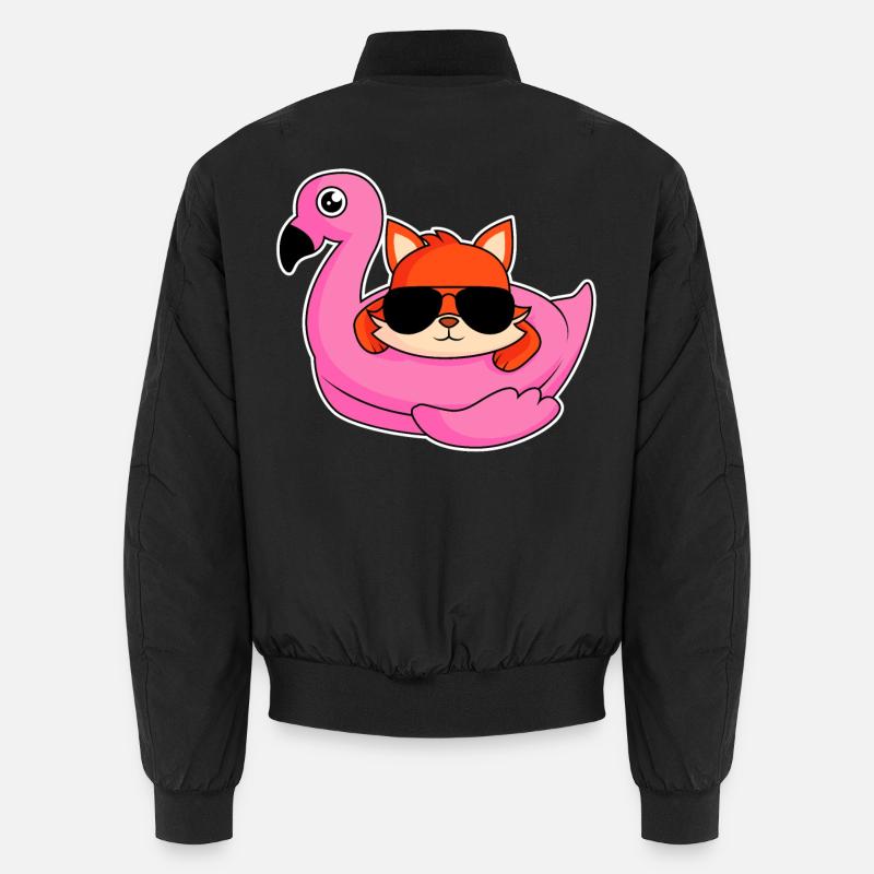 Fuchs im Flamingo - Design Unisex Bomberjacke