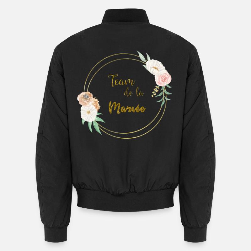 team de la mariée or et fleurs Bomber unisexe