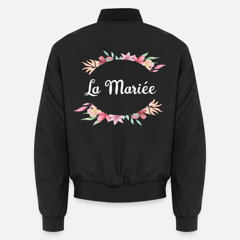 Elegantes Blumen-Brautgeschenk - Unisex Bomberjacke - Schwarz