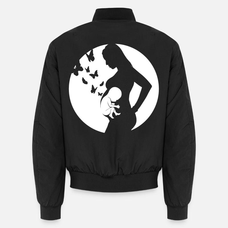 Mutter - Baby - Schwangerschaft - Unisex Bomberjacke - Schwarz