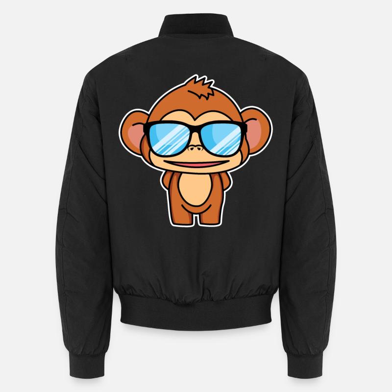 Clever little monkey - design - Unisex Bomber Jacket - black