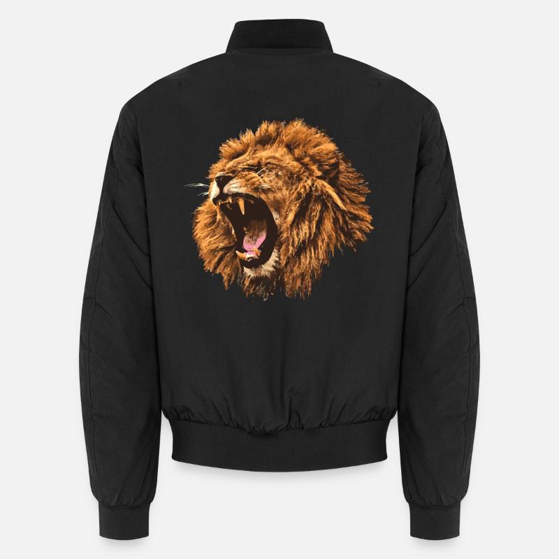 roaring lion gift - Unisex Bomber Jacket - black