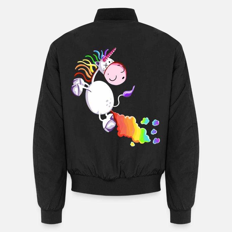 Einhorn lässt es krachen - Unisex Bomberjacke - Schwarz