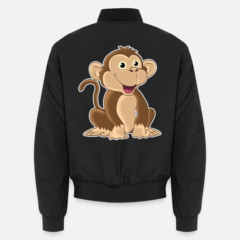 funny monkey - design - Unisex Bomber Jacket - black