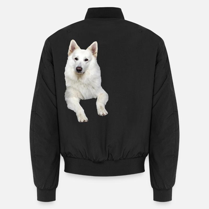 Schäferhund weißer Schäferhund Schweizer Hunde Unisex Bomberjacke