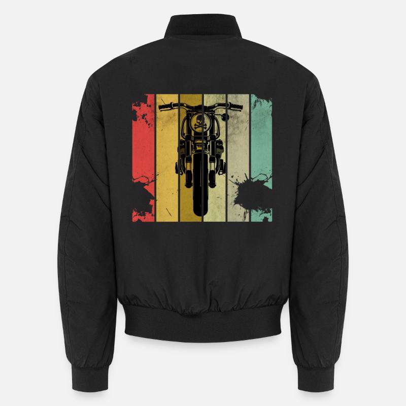 Motorcycle Biker Retro - Unisex Bomber Jacket - black