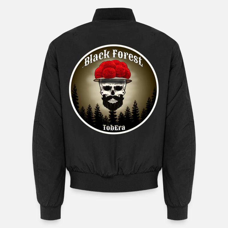 Crâne de la Forêt-Noire aux fleurs rouges Bomber unisexe