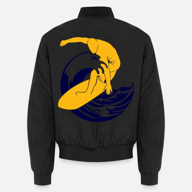 Surfboard | Surfer | Surf - Unisex Bomberjacke - Schwarz