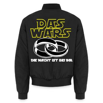 Junggesellenabschied , die Macht ist bei ihr(25) - Unisex Bomberjacke - Schwarz - Hinten - AI Model Male 185 light (185cm)