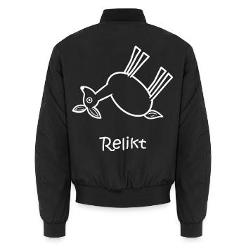 relikt, reh liegt, lustiges Reh, Reliquie - Unisex Bomberjacke - Schwarz - Hinten - AI Model Male 185 light (185cm)