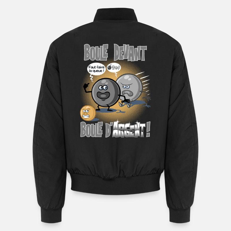 Boule devant boule d'argent Bomber unisexe