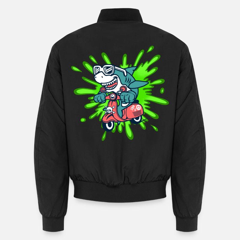 Hai lustig Mofa Moped Roller Comic Unisex Bomberjacke