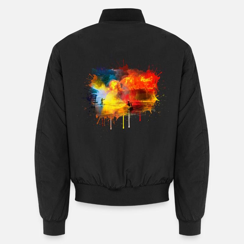 Feuerwehr-Brandbekämpfung in Aktion - Unisex Bomberjacke - Schwarz