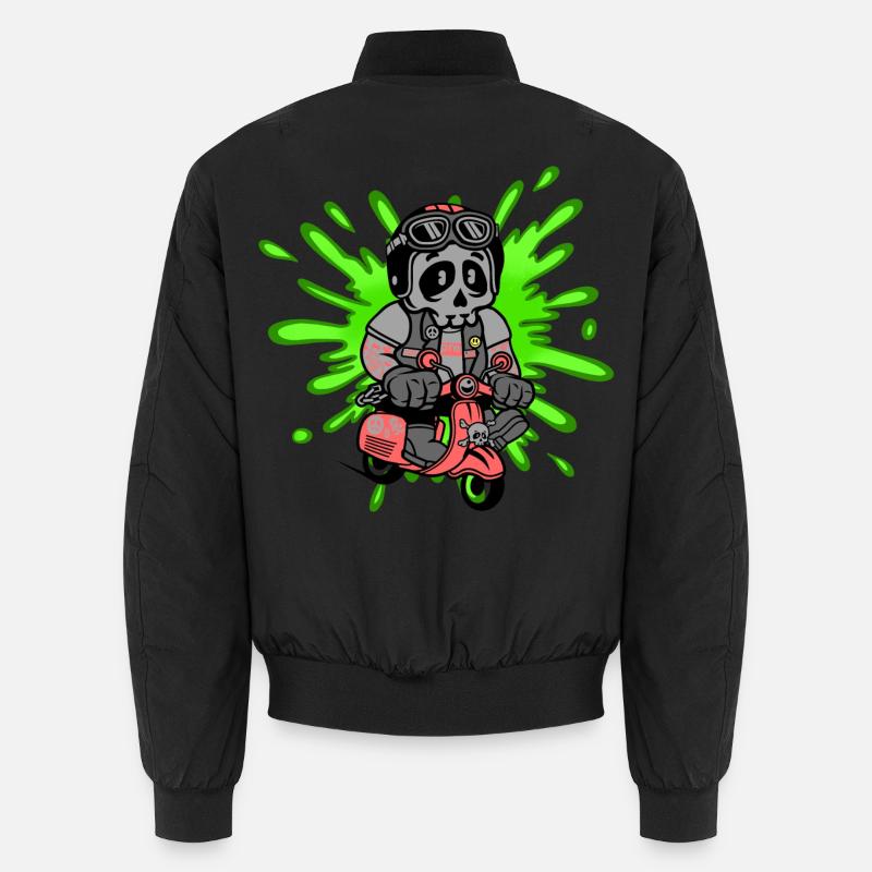 Skull moped moped Unisex Bomber Jacket