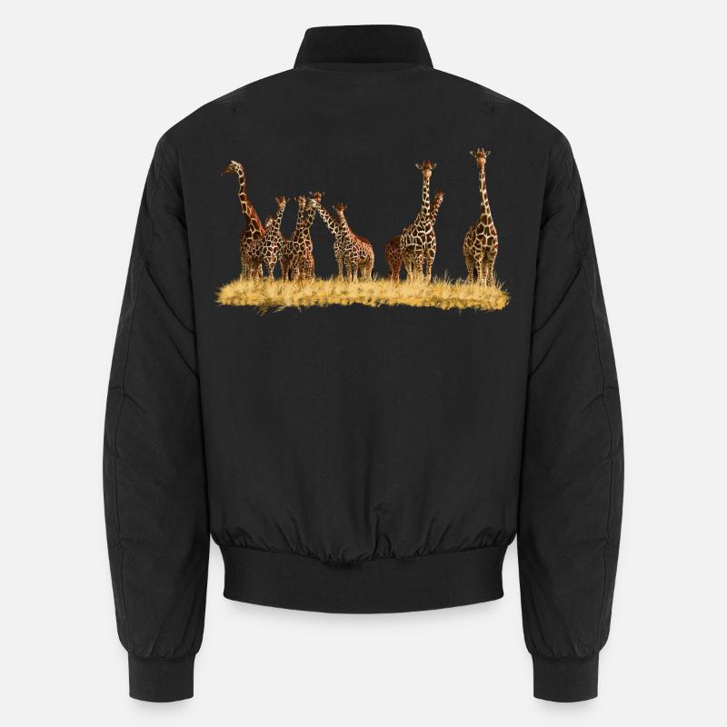 Giraffen - Unisex Bomberjacke - Schwarz